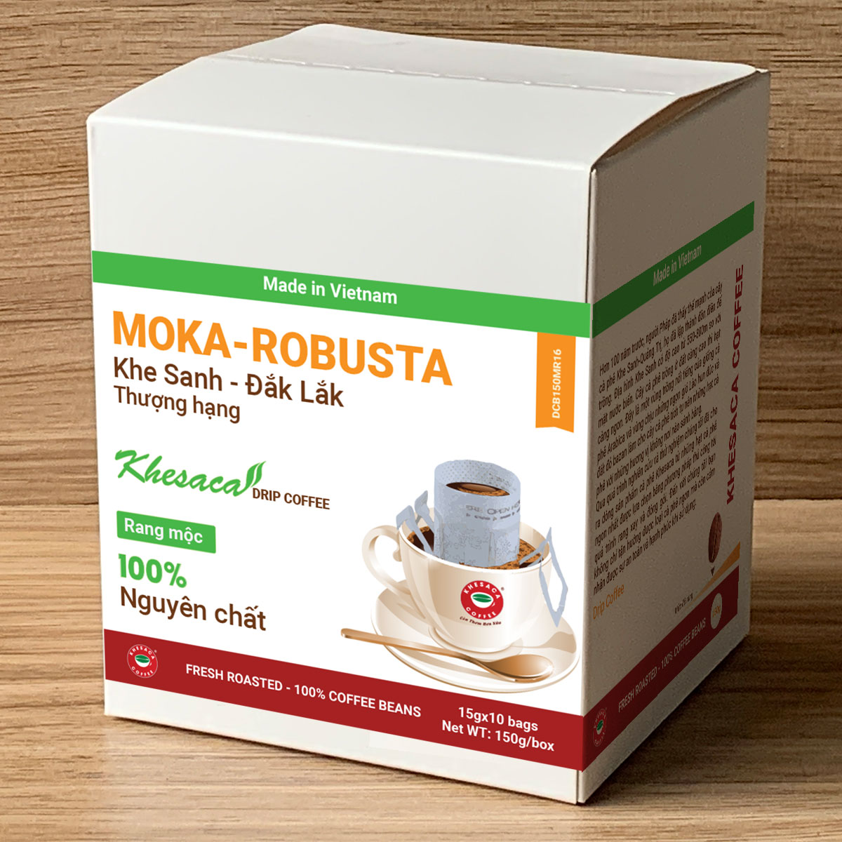 Cà phê phin giấy - Drip Coffee. Moka và Robusta nguyên chất - Hộp/10 gói