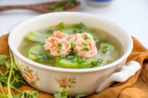 canh bầu nấu tôm